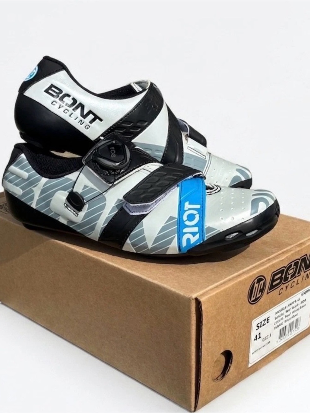 Bont Riot Women's Road Cycling Shoes - Black, Light Gray & Blue
